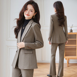 Women's Woolen Suit Set Autumn Winter 2024 Professional Commute Elegant Anti-Wrinkle Polyester Fabric - Product Image 1