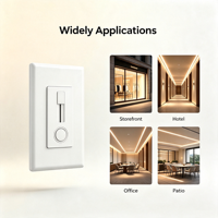 Regulador de Intensidad LED Hooanke con Certificación ETL, AC a DC 24V, Controlador Integrado de 10A, Carga Máxima 60W/80W, Control Deslizante Suave para Montaje en Pared