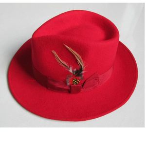 Sombrero Fedora Unisex de Lana H628B con Cinta y Pluma, Gorra de Fieltro de Lana para Caballero, Ideal para Fiestas de Otoño, Banquetes y Escenarios de Jazz al Aire Libre - Product Image 2