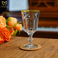 Verres à vin rouge vintage à pied diamanté, gobelets à vin 210 ml, verres à absinthe, verres à café glacé au lait