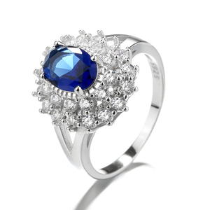 Engagement Cubic Zirconia Ring Sapphire Ring 925 Silver Ring Jewelry <strong>Fashion</strong> <strong>Jewellery</strong> Wholesale - Product Image 2