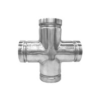Raccord croisé à quatre voies rainuré en acier inoxydable 304 316L DN80 DN100 pour système d'incendie