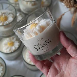 AIKUN Home Decor <b>Candle</b> Jars Luxury Scented <b>Candle</b> Transparent <b>Small</b> Glass Jar Unique Daisy Design <b>Candles</b> - Product Image 1