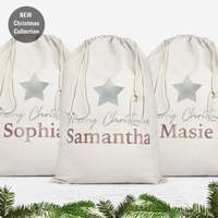 Sacs cadeaux en toile avec cordon de serrage Meilleure vente personnalisé sublimation DIY décor fête de vacances Noël Père Noël