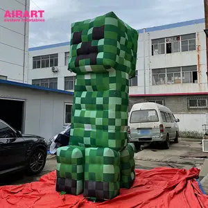 주문 거대한 녹색 팽창식 creeper 화소 게임 마스코트 풍선