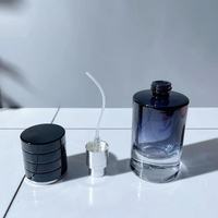 Flacon de parfum rechargeable personnalisé avec boîte cadeau 30ml 50ml Emballage de parfum en verre bleu dégradé