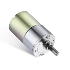 Motor de CC con engranajes 12V 50 RPM 37mm, montaje de brida, imán permanente, construcción metálica cepillada, eje de salida excéntrico - Product Image 6
