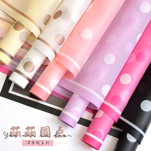 Kertas Pembungkus Bunga OPP Semi Transparan Motif Polkadot Lucu untuk Buket Florist dan Hadiah - Product Image 3