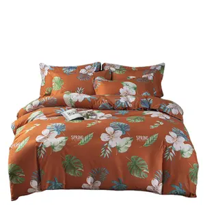 Flourish Tùy Chỉnh Quilt Cover Sheet Set Hiện Đại Duvet Cover Floral Duvet Bao Gồm 30 PVC Túi Polyester Trắng Mềm Khâu 3 Cái