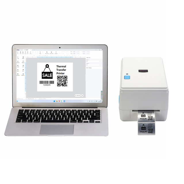 Cheapest 203dpi HQ490 Thermal Transfer Printer Desktop Direct Thermal Transfer Label Printer for Logistics Warehouse
