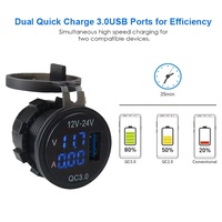 DC 12V 24V voiture Auto Van bateau solaire RV UTV ATV QC3.0 chargeur USB voltmètre numérique ampèremètre