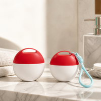 MLPACK HJ Distributeur de bouteilles cosmétiques vides en PET 65g Rouge Blanc avec poignée portable, logo personnalisé OEM, vente en gros