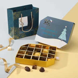 Sacs-cadeaux de luxe en papier avec logo, marquage à chaud, personnalisé, avec dessert/biscuit/biscuit/chocolat - Product Image 5