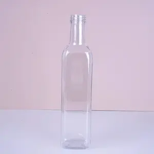 250ml 500ml 750ml 1000ml Bouteilles vides en PET transparent Bouteille en plastique d'huile d'olive avec bouchons