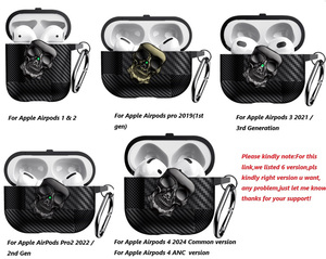 एयरपॉड्स के लिए रचनात्मक रोटेट धातु खोपड़ी स्विच इयरफ़ोन केस 4 <span class=keywords><strong>3</strong></span> <span class=keywords><strong>2</strong></span> 1/प्रो <span class=keywords><strong>3</strong></span> कार्बन फाइबर टीपीयू सुरक्षात्मक कवर - Product Image 2
