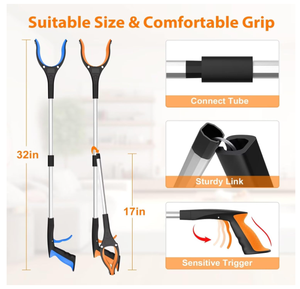 32" Trash <strong>Picker</strong> <strong>Upper</strong> Grabber 360&deg; Rotating Jaw Magnet 2-Pack Foldable Reacher Grabber Tools Surgery Recovery Must Haves Gifts - Product Image 4