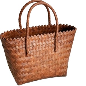 Bolso Tote de Bambú Tejido a Mano para Mujer, Estilo Casual, Horizontal, Cuadrado, a la Moda, para Uso Diario, Capacidad 3L, Primavera 2025, Patrón Tejido - Product Image 5
