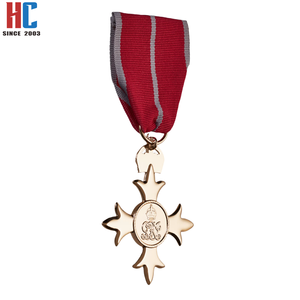 Insigne en métal personnalisé d'usine de 20 ans avec des médailles d'attribution uniformes de ruban Médaille de l'<span class=keywords><strong>Empire</strong></span> britannique - Product Image 4