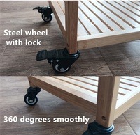 Étagère murale en bois de haute qualité, mince et élégante, à double niveau, multifonctionnelle, pour légumes, îlot de cuisine, banc de boucher, supports de rangement