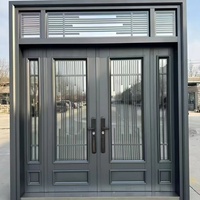 Porte de sécurité en acier inoxydable de haute qualité, design élégant, finition brillante, antirouille, avec grille de sécurité