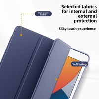 Étui pour tablette Apple iPad, étui intelligent en PU+TPU, étui souple en cuir PC, coque rabattable pour iPad Mini 6/7, étui de protection