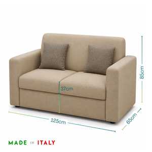 Sofá de Tela de 2 Plazas con Cojines Extraíbles 125x65x85 Cm Diseño Elegante - Product Image 2