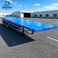 Semi-remorque plateau porte-conteneurs de 40 pieds, 3 essieux FUWA, train de roulement en acier, suspension mécanique, capacité de charge de 30 tonnes