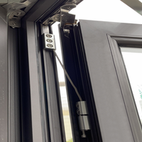Fenêtre à battant moderne LUYISI personnalisée à double vitrage à rupture de pont thermique, portes préfabriquées en acier inoxydable fixe