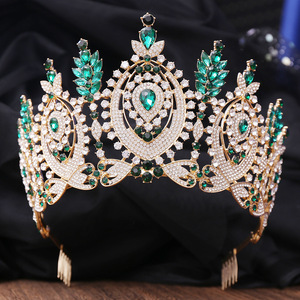 Corona Nobile Barocca Europea e Americana con Cristalli Rossi e Diamanti, per Spose e Regine, Regolabile, per Spettacoli Teatrali - Product Image 5
