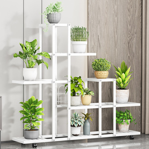 Étagère de rangement multi-niveaux en fer forgé de style européen, support de pot de fleurs <span class=keywords><strong>sur</strong></span> <span class=keywords><strong>pied</strong></span> pour salon, jardinières vertes - Product Image 3