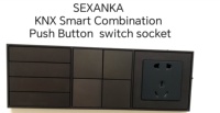 SEXANKA KNX EIB Système automatique de construction de maisons intelligentes Combinaison bipolaire Interrupteur à bouton-poussoir et prise avec interface USB