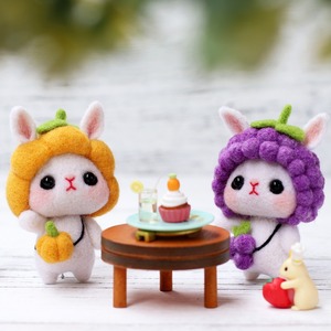 Kit <span class=keywords><strong>de</strong></span> Matériaux DIY en Feutre <span class=keywords><strong>de</strong></span> Laine pour <span class=keywords><strong>Lapin</strong></span> Blanc Mignon Fait Main avec Motif Végétal <span class=keywords><strong>de</strong></span> Dessin Animé pour la Décompression - Product Image 2