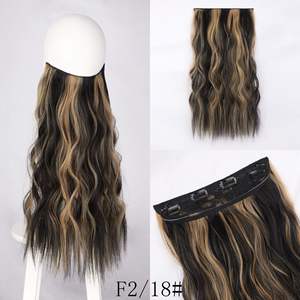 Línea de <span class=keywords><strong>Pesca</strong></span> Pre-Adherida de Una Pieza Ajustable Estilo Europeo Americano Ondas de Agua Cabello Largo Rizado Extensión Invisible con Clip - Product Image 3