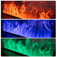Cheminée électrique 3D sans cheminée, à vapeur d'eau, 110V-220V, avec flamme LED, intégrée, pour décoration murale intérieure