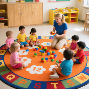 <span class=keywords><strong>Tappeto</strong></span> da <span class=keywords><strong>gioco</strong></span> interattivo educativo viola per <span class=keywords><strong>bambini</strong></span> tappeti rotondi personalizzati con logo Designer tappeti rotondi - Product Image 3