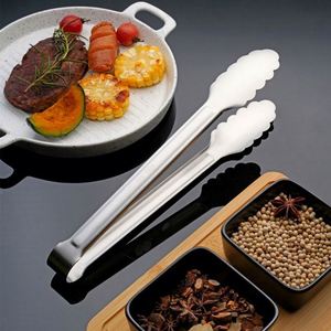 Eco Friendly Safe New Style Kitchen Accessories Bread Clip Food <b>Tong</b> Stainless Steel 304 Silver <b>Serving</b> - Product Image 5