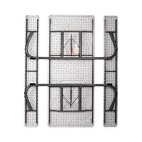 Table de pique-nique pliable en plastique pour le camping avec trou pour parapluie