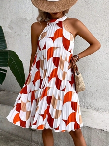 <span class=keywords><strong>Robe</strong></span> trapèze taille haute en mousseline de soie éco-responsable, style européen tendance 2026, effet amincissant, vente en gros - Product Image 3