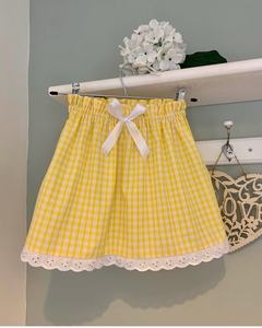 กระโปรงสั้นมีโบว์อัดจีบสำหรับเด็กนักเรียนประถม - Product Image 1