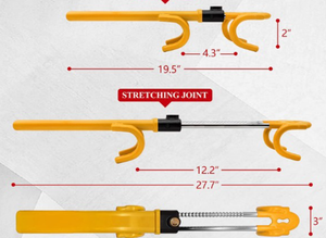 ตัวล็อคพวงมาลัยรถยนต์อเนกประสงค์ สีเหลือง ทำจากเหล็กชุบแข็ง - Product Image 3