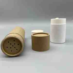 Envase de Tubo de Papel para Polvo Cosmético con Tamiz, de Cartón de Grado Alimenticio - Product Image 1