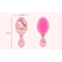 Nouvelle brosse à cheveux ovale mini 2026 avec paillettes, effet sable mouvant, antistatique, démêlante, format de poche, pour voyage, enfant, fille, mignonne, brosse à cheveux scintillante