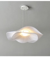 Fleur de Lotus Blanc Tissu Suspension Bar Rétro Décoration Restaurant Lustre Moderne Salle À Manger Décor
