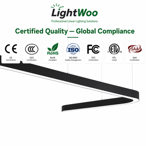 โคมไฟเพดานแบบแขวน Lightwoo Grille สำหรับใช้งานเชิงพาณิชย์ ปรับความสว่างได้ เหมาะสำหรับสำนักงาน โรงยิม ร้านค้าปลีก ไฟ LED เส้นตรงขนาด 4 ฟุต - Product Image 5