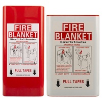 Couverture anti-feu Huarui BS EN 1869 1,2*1,8m, étui en PVC rouge, vente en gros, couverture de sécurité multi-usages pour la location