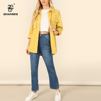 Nouvelle veste bomber décontractée pour femme, automne-hiver, unie, respirante, col rabattu, fermeture éclair, poche plaquée