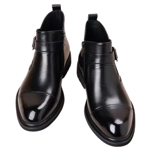 Chaussures Oxford Richelieu à boucle pour hommes, en cuir véritable, de haute qualité, pour affaires, mariage et marié, antidérapantes - Product Image 5