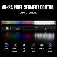 Projecteur Stroboscopique 720 LED 48+24 Segments DMX512 RGBW pour Scène, Effet de Chasse Lumineuse, DJ, Fête, Concert, Bar, Disco, 300W, Dimmable, Suspendu
