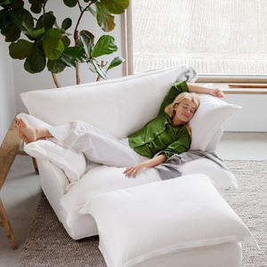 Sofá de tamaño pequeño para sala de estar, asiento individual, dormitorio simple, sofá de tela para apartamento, nórdico, espacioso, perezoso, puede acostarse - Product Image 3