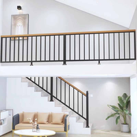 Panyue SH109 Modernes Schmiedeeisen & Massivholz-Treppengeländer für Hotel, Innenhof, Einkaufszentrum, Balkon und Dachboden